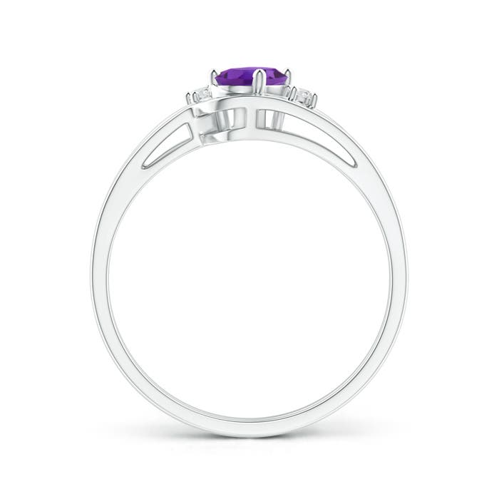 AAA - Amethyst / 0.42 CT / 14 KT White Gold