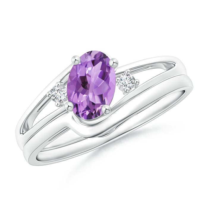 A - Amethyst / 0.73 CT / 14 KT White Gold