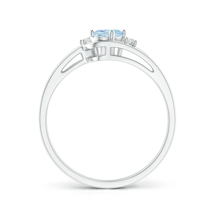 6x4mm A Split Shank Aquamarine Engagement Ring with Wedding Band in P950 Platinum product image