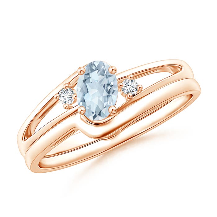 A - Aquamarine / 0.42 CT / 14 KT Rose Gold