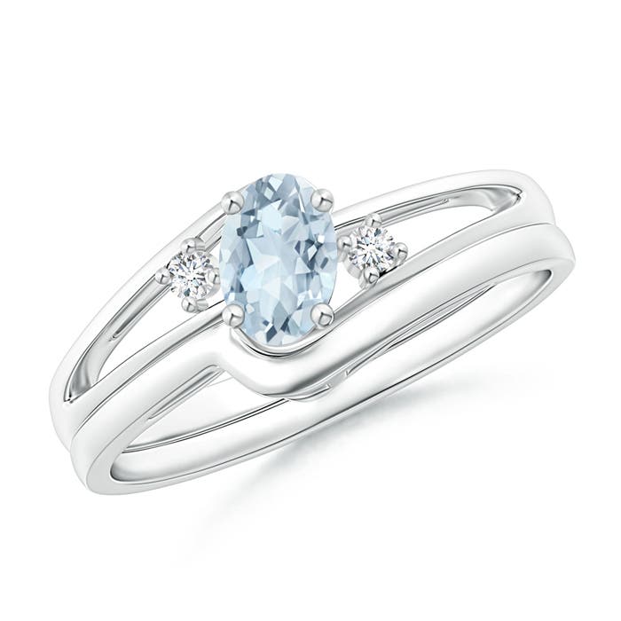 A - Aquamarine / 0.42 CT / 14 KT White Gold