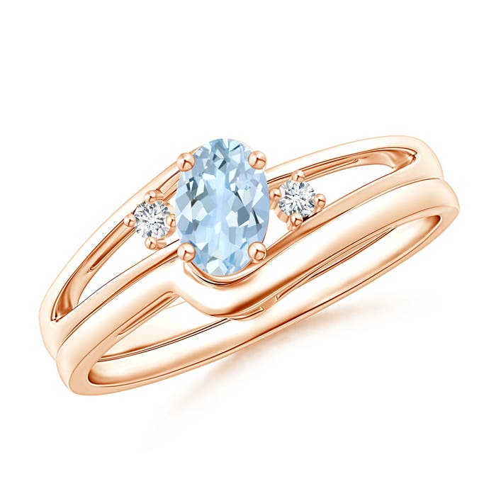 AA - Aquamarine / 0.42 CT / 14 KT Rose Gold