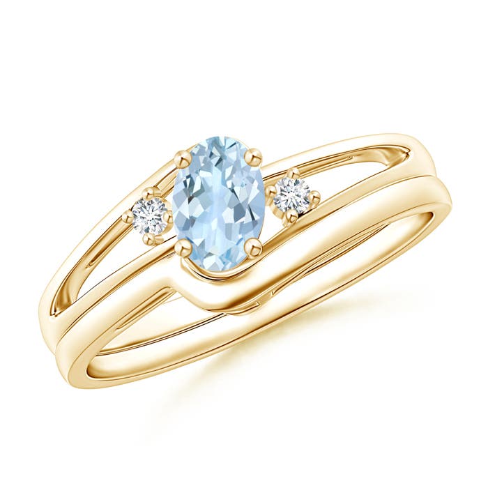 AA - Aquamarine / 0.42 CT / 14 KT Yellow Gold