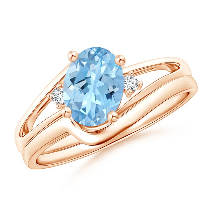 AAAA - Aquamarine / 1.05 CT / 14 KT Rose Gold