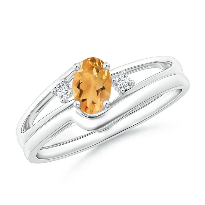 A - Citrine / 0.42 CT / 14 KT White Gold