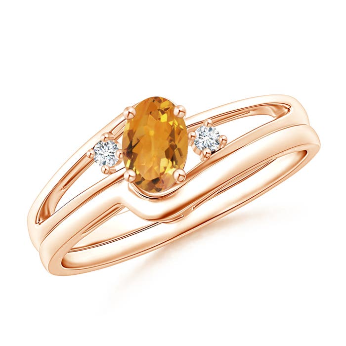 AA - Citrine / 0.42 CT / 14 KT Rose Gold