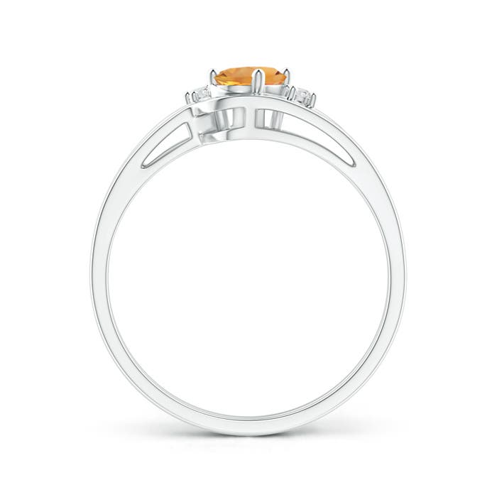 AA - Citrine / 0.42 CT / 14 KT White Gold