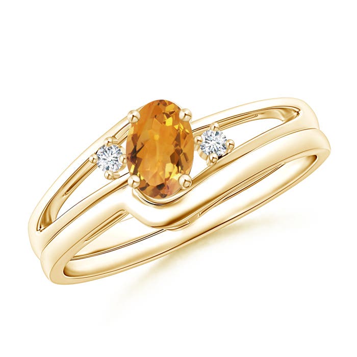 AA - Citrine / 0.42 CT / 14 KT Yellow Gold