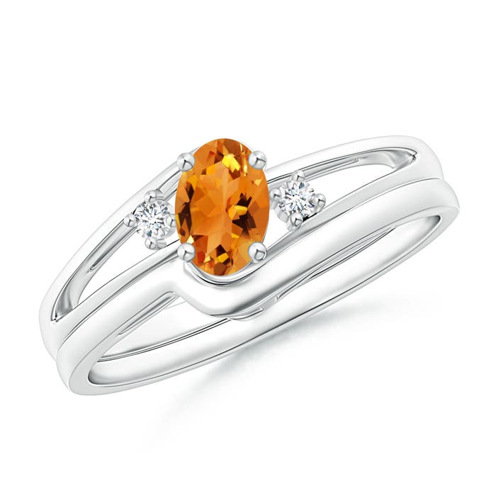 AAA - Citrine / 0.42 CT / 14 KT White Gold