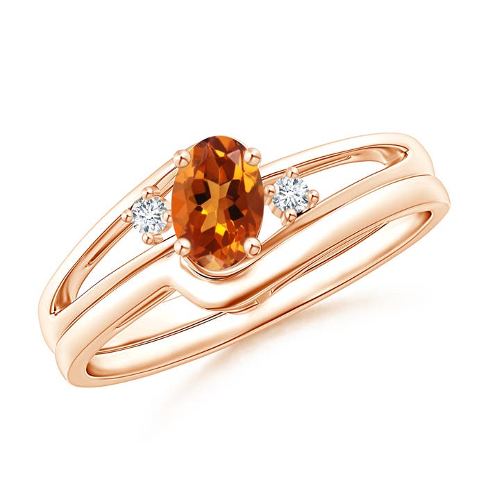 AAAA - Citrine / 0.42 CT / 14 KT Rose Gold