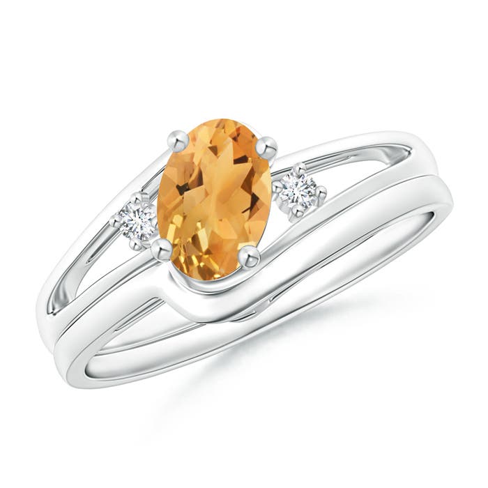 A - Citrine / 0.78 CT / 14 KT White Gold