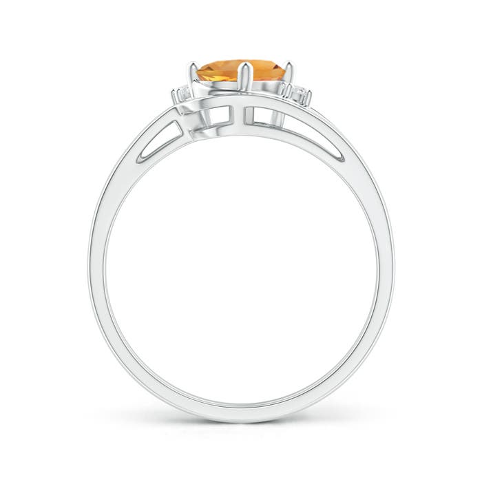 AA - Citrine / 0.78 CT / 14 KT White Gold