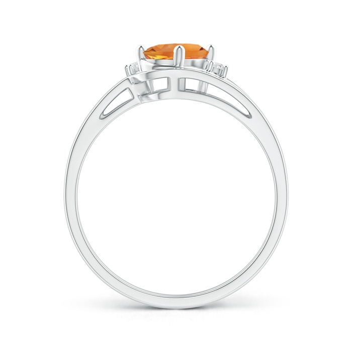 7x5mm AAA Split Shank Citrine Engagement Ring with Wedding Band in White Gold Product Image