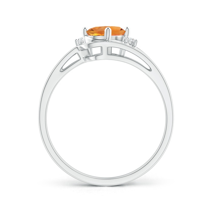 7x5mm AAA Split Shank Citrine Engagement Ring with Wedding Band in White Gold product image