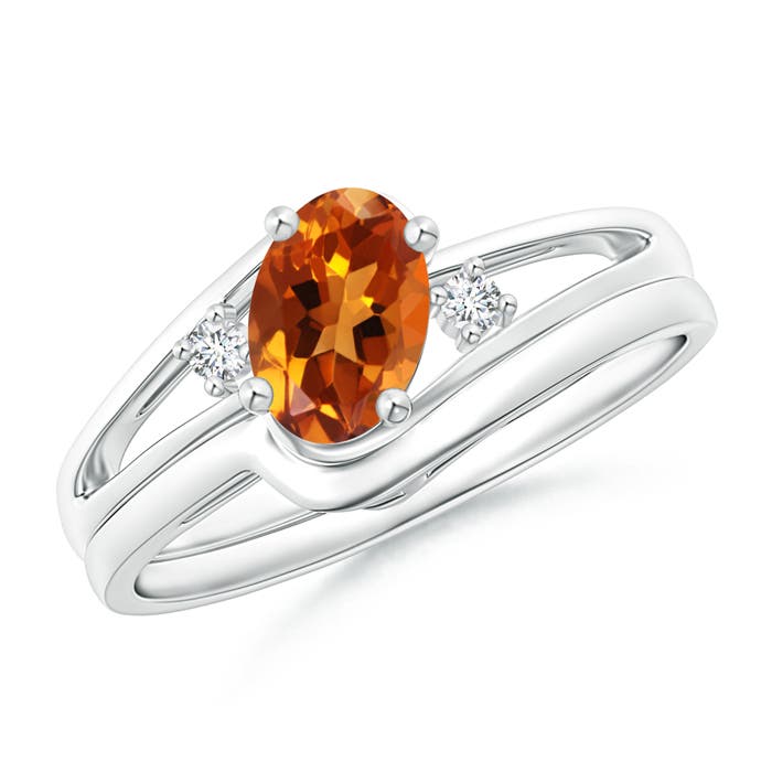 AAAA - Citrine / 0.78 CT / 14 KT White Gold