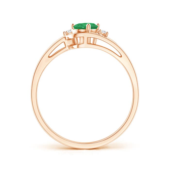 A - Emerald / 0.42 CT / 14 KT Rose Gold