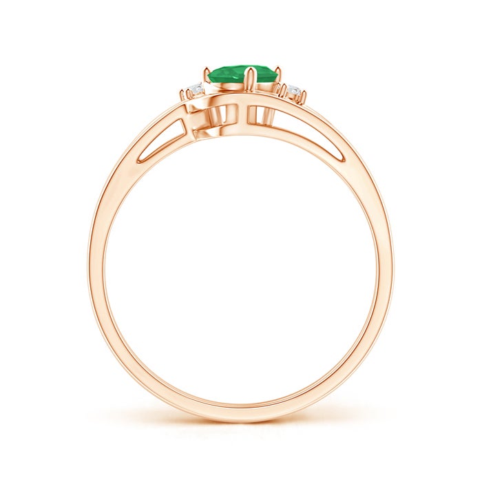 Split Shank Emerald Engagement Ring with Wedding Band