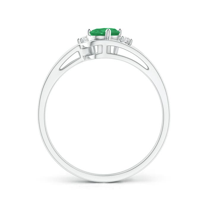 A - Emerald / 0.42 CT / 14 KT White Gold