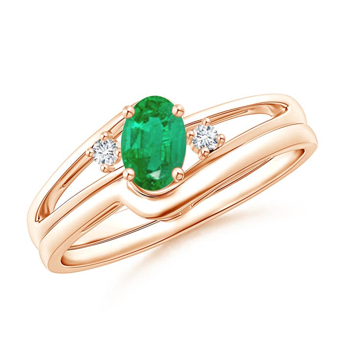 AA - Emerald / 0.42 CT / 14 KT Rose Gold