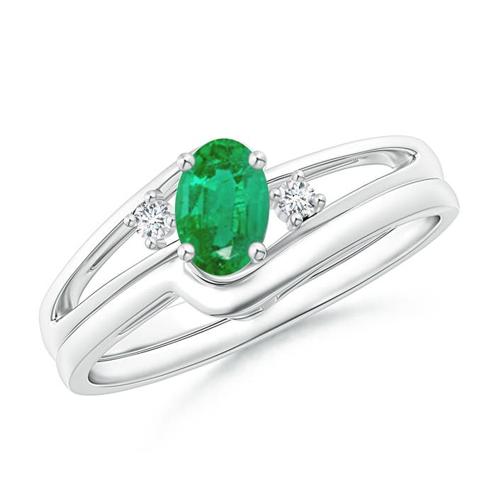 AA - Emerald / 0.42 CT / 14 KT White Gold