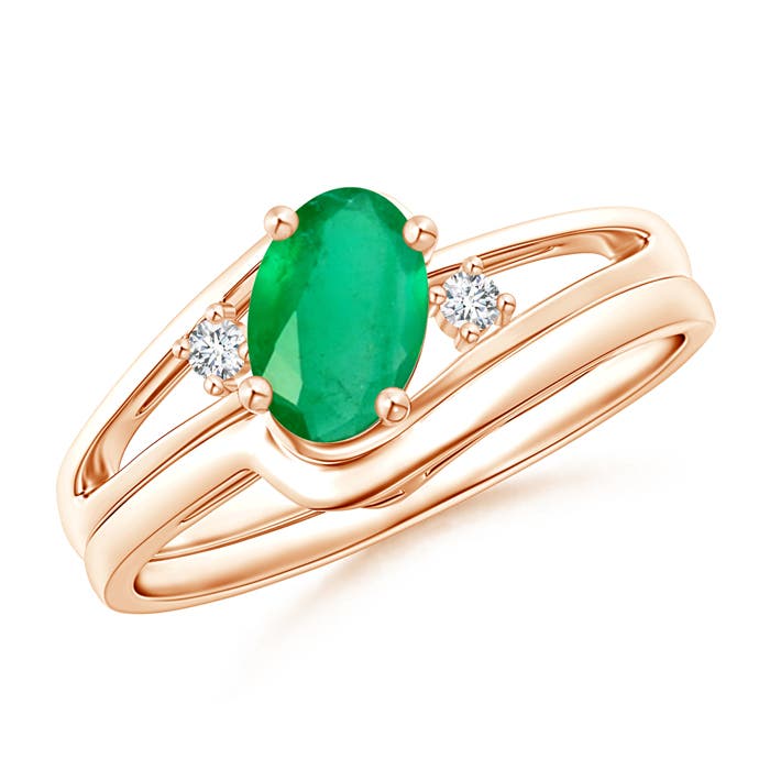 A - Emerald / 0.69 CT / 14 KT Rose Gold