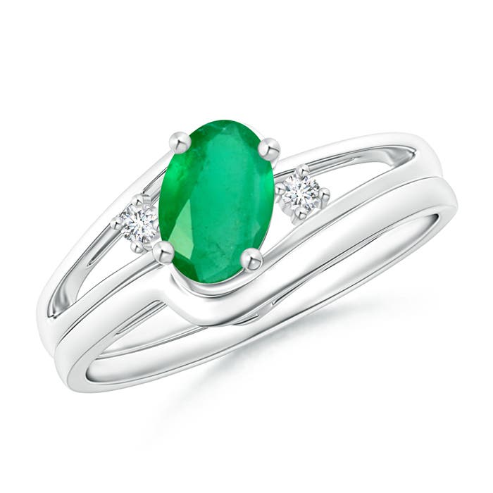 A - Emerald / 0.69 CT / 14 KT White Gold