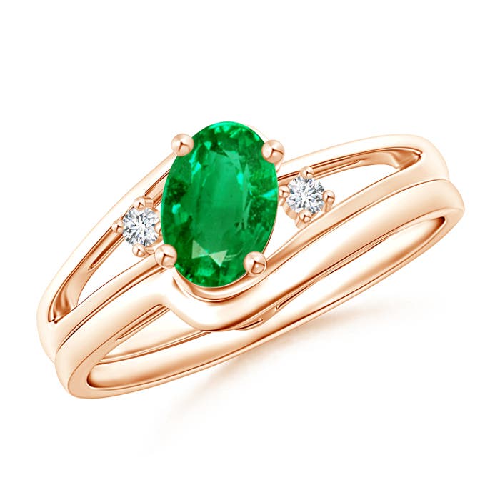 AAA - Emerald / 0.69 CT / 14 KT Rose Gold