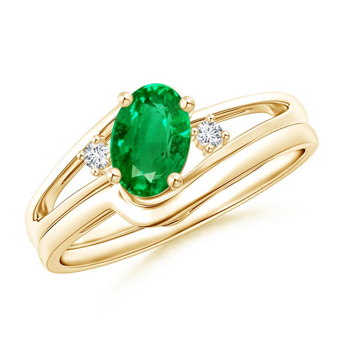 AAA - Emerald / 0.69 CT / 14 KT Yellow Gold