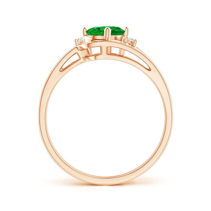 AAAA - Emerald / 0.69 CT / 14 KT Rose Gold