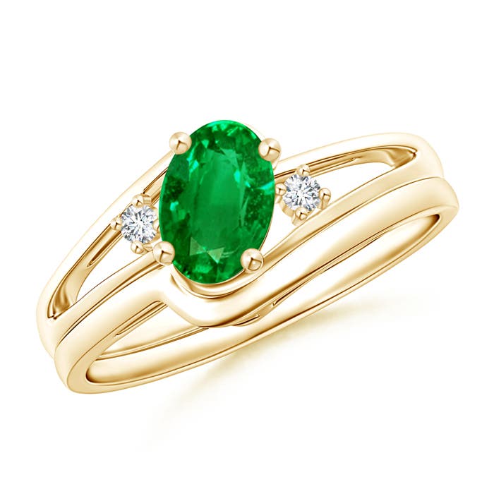 AAAA - Emerald / 0.69 CT / 14 KT Yellow Gold