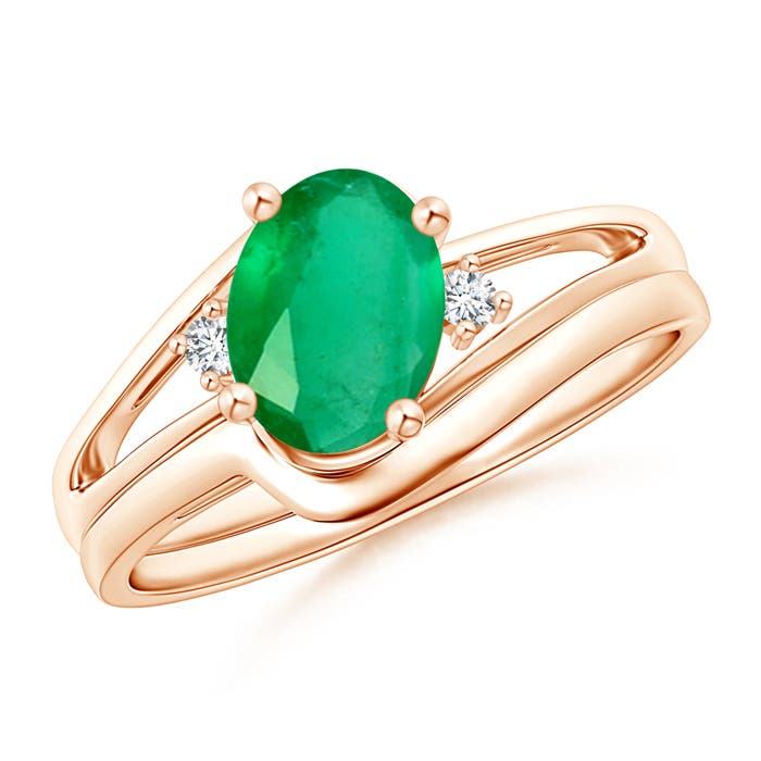 A - Emerald / 1.15 CT / 14 KT Rose Gold