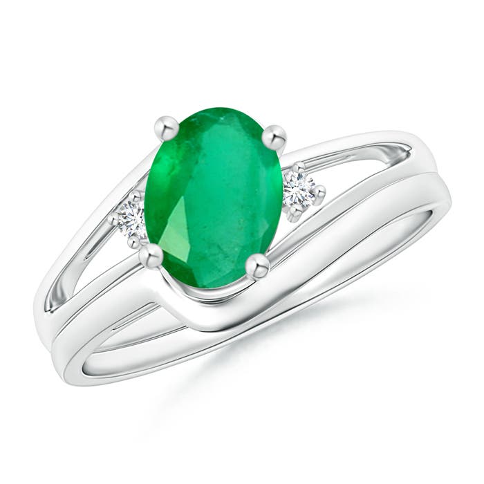 A - Emerald / 1.15 CT / 14 KT White Gold