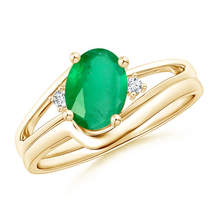 A - Emerald / 1.15 CT / 14 KT Yellow Gold