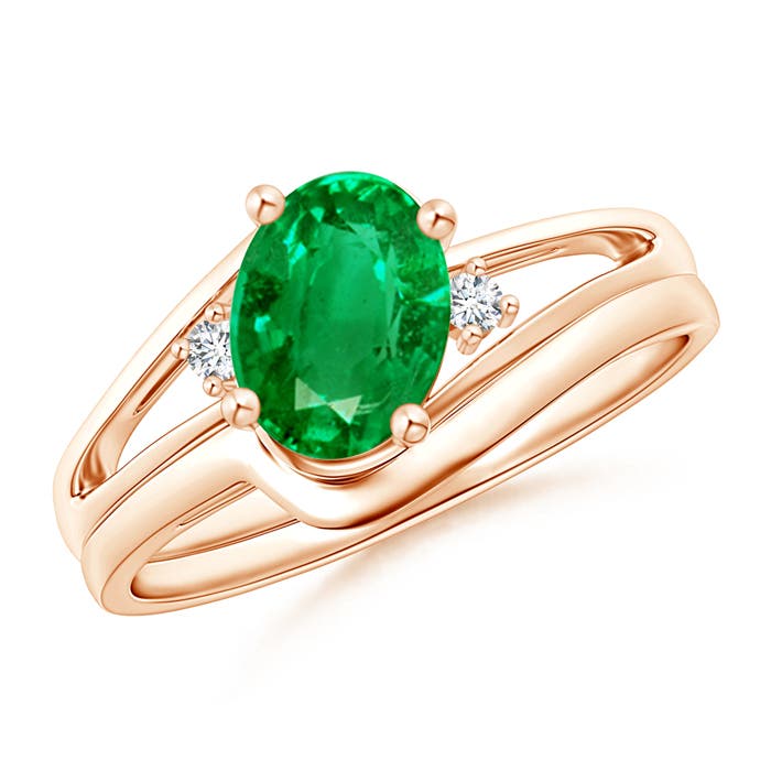 AAA - Emerald / 1.15 CT / 14 KT Rose Gold