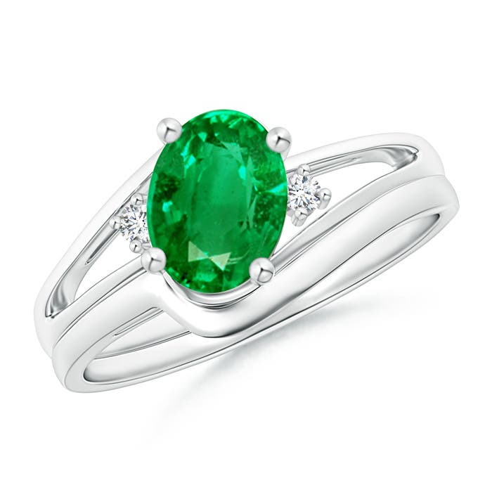 AAA - Emerald / 1.15 CT / 14 KT White Gold