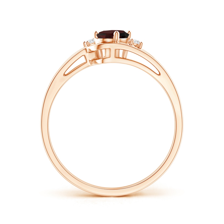 6x4mm A Split Shank Garnet Engagement Ring with Wedding Band in 18K Rose Gold side 199