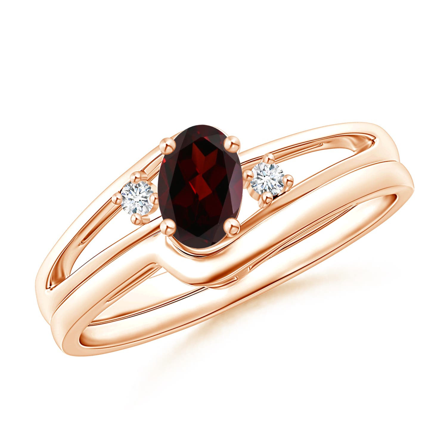 A - Garnet / 0.57 CT / 14 KT Rose Gold