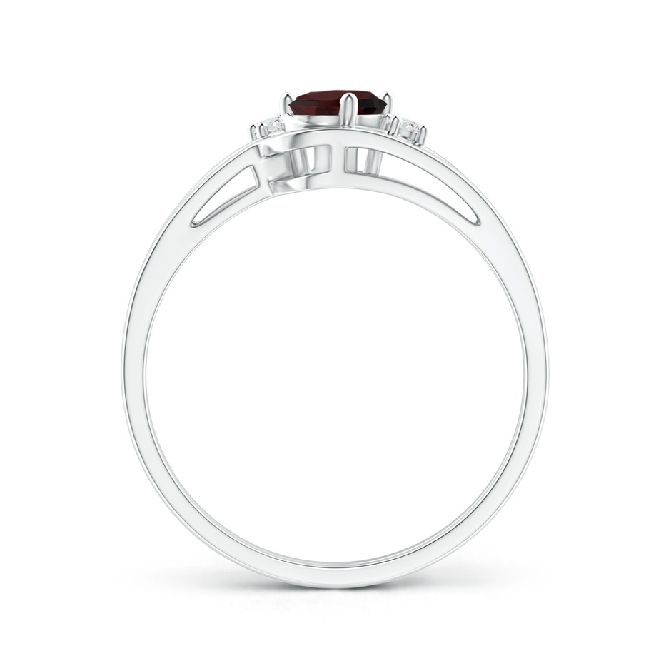 6x4mm A Split Shank Garnet Engagement Ring with Wedding Band in White Gold side 199