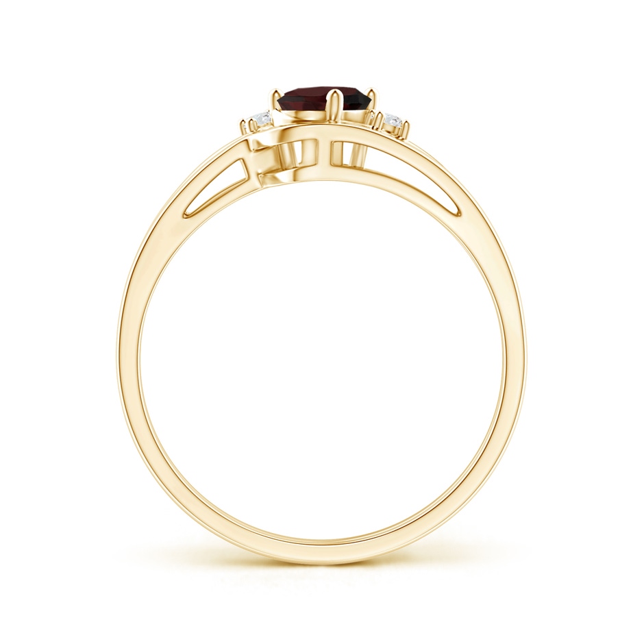 6x4mm A Split Shank Garnet Engagement Ring with Wedding Band in Yellow Gold side 199