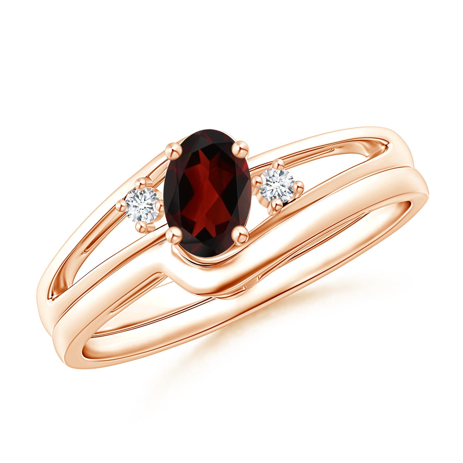 AA - Garnet / 0.57 CT / 14 KT Rose Gold