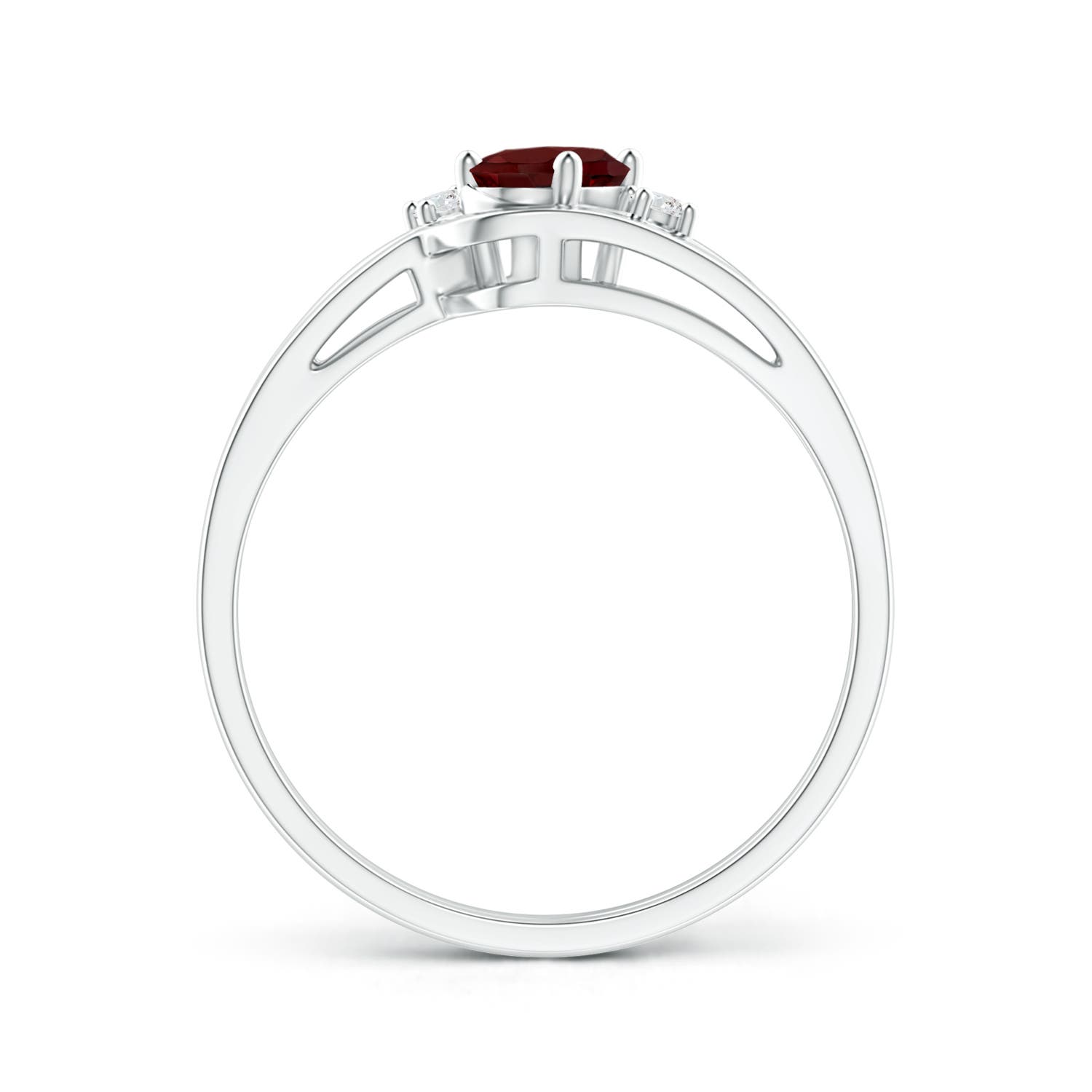 AAA - Garnet / 0.57 CT / 14 KT White Gold