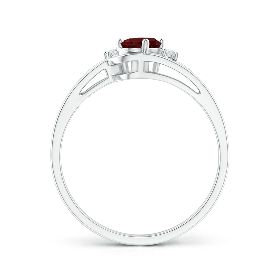 6x4mm AAA Split Shank Garnet Engagement Ring with Wedding Band in White Gold side 199