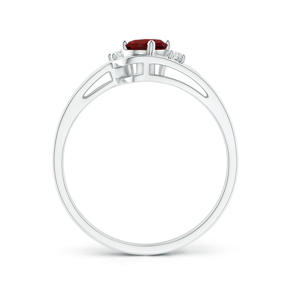 6x4mm AAAA Split Shank Garnet Engagement Ring with Wedding Band in 18K White Gold side 199