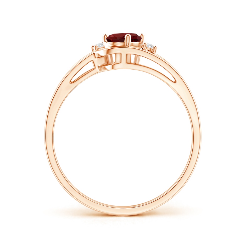 6x4mm AAAA Split Shank Garnet Engagement Ring with Wedding Band in Rose Gold side 199