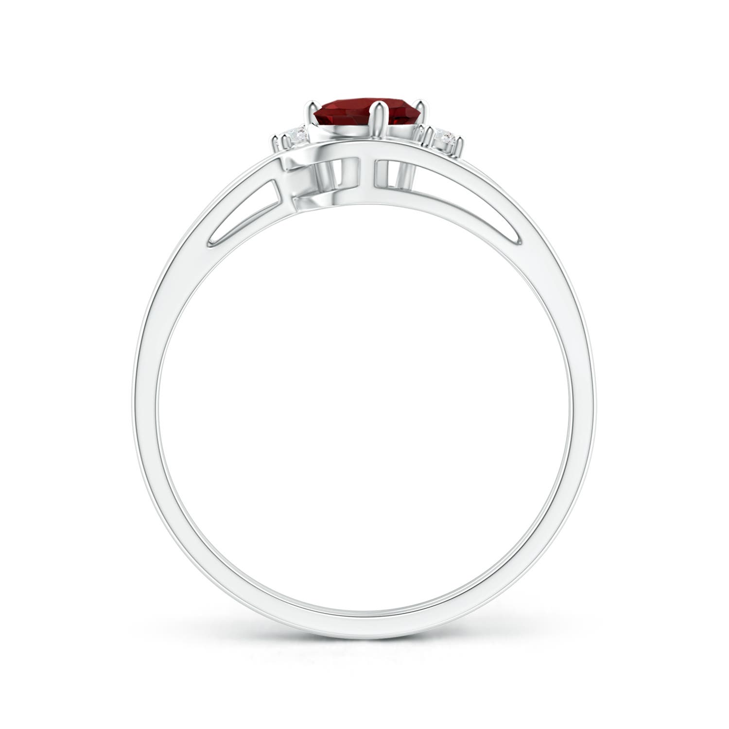 AAAA - Garnet / 0.57 CT / 14 KT White Gold