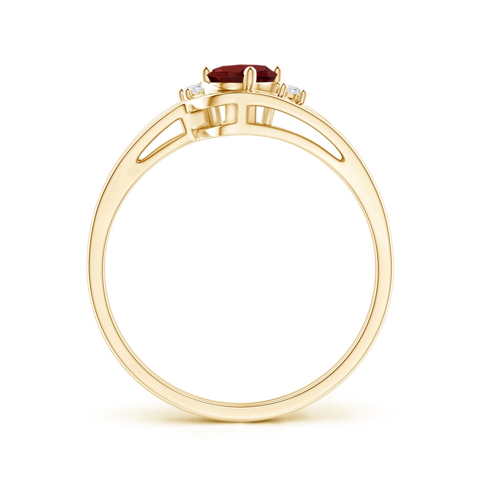6x4mm AAAA Split Shank Garnet Engagement Ring with Wedding Band in Yellow Gold side 199