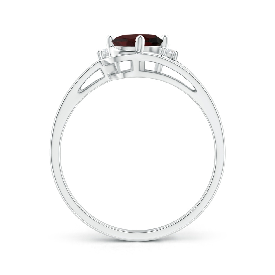 7x5mm A Split Shank Garnet Engagement Ring with Wedding Band in P950 Platinum side 199
