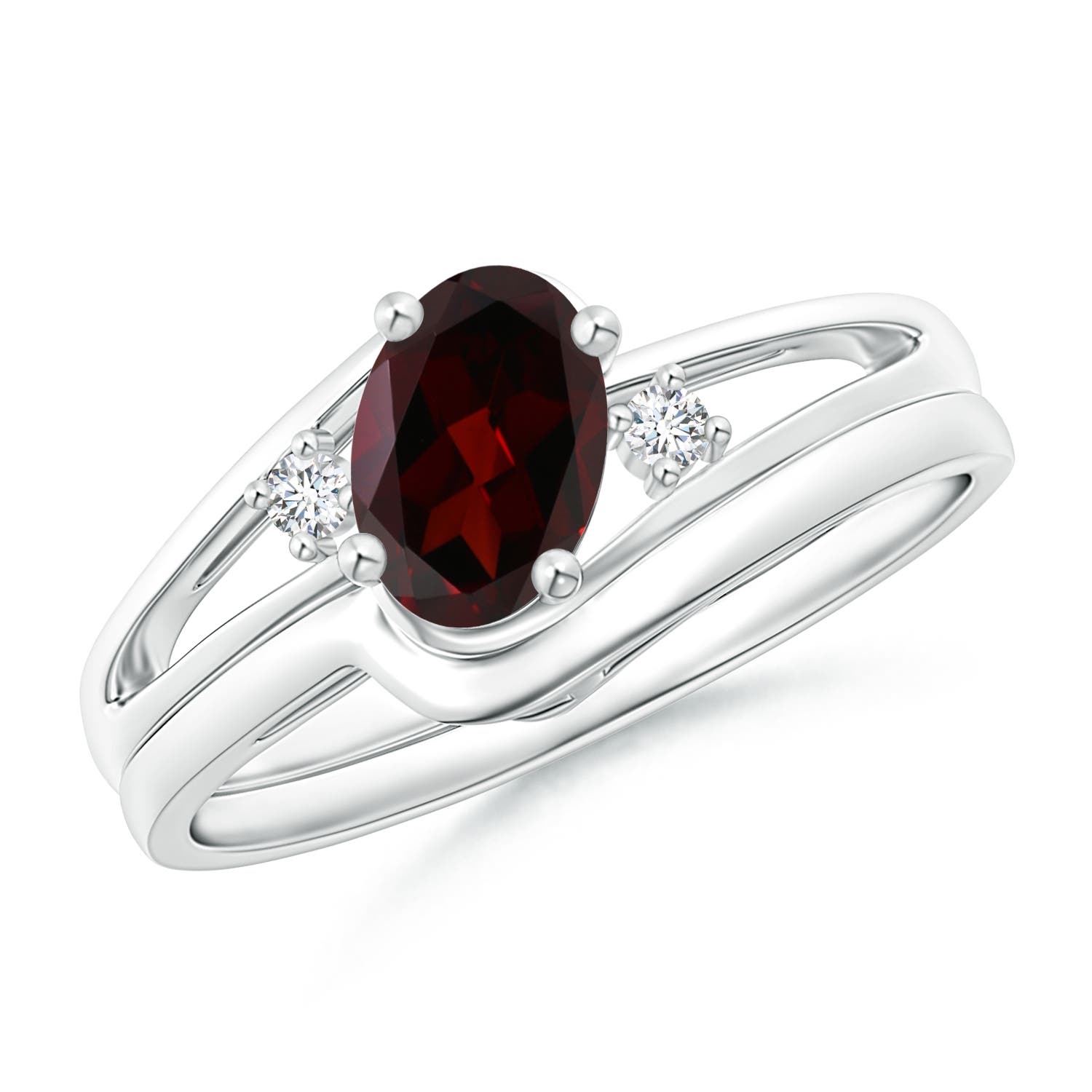 A - Garnet / 0.93 CT / 14 KT White Gold