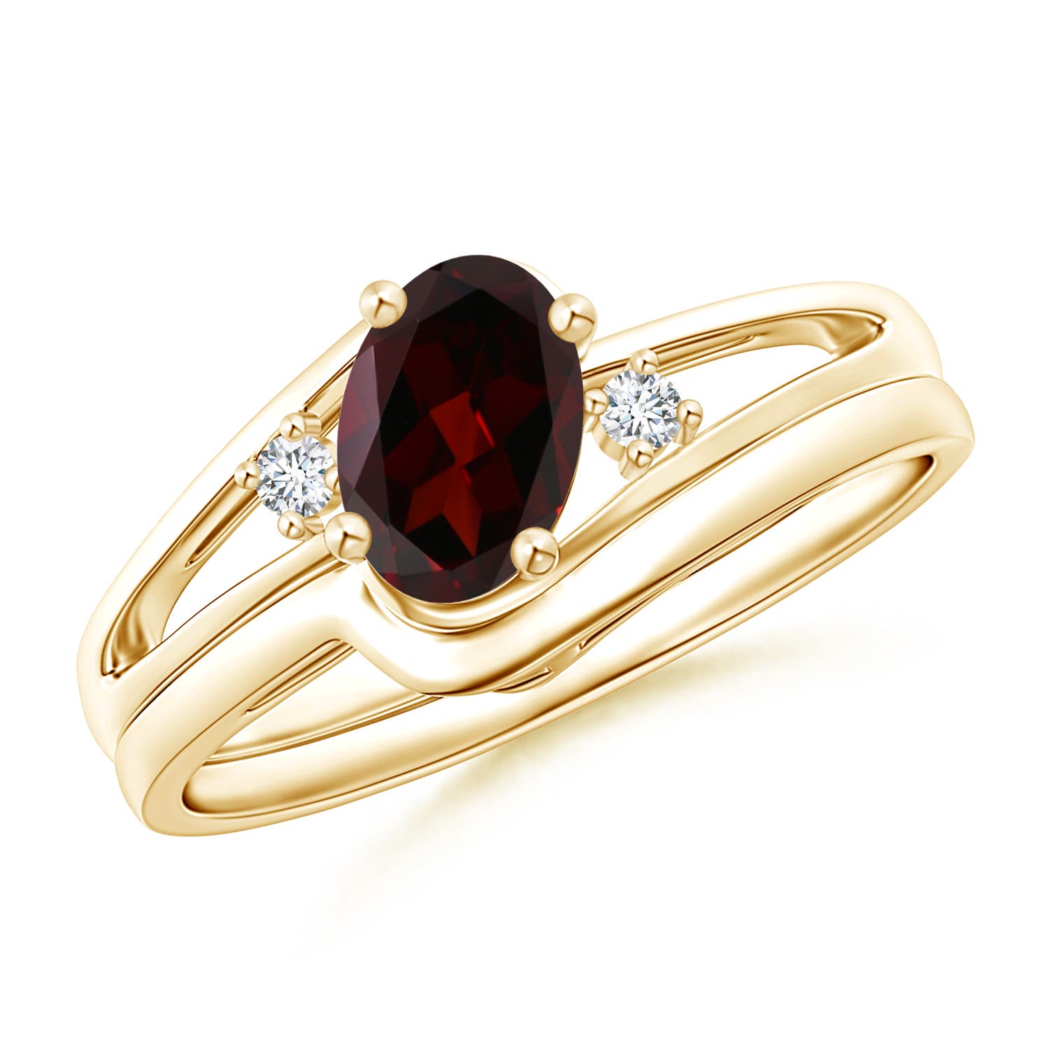 A - Garnet / 0.93 CT / 14 KT Yellow Gold