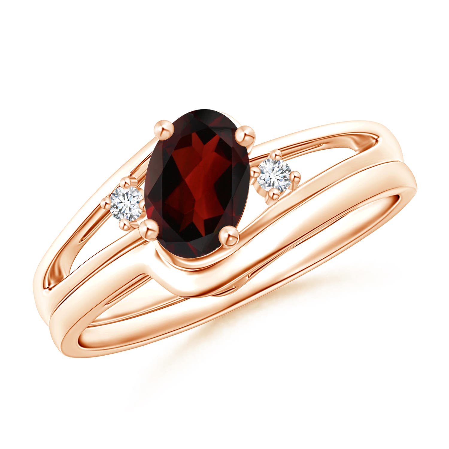 AA - Garnet / 0.93 CT / 14 KT Rose Gold